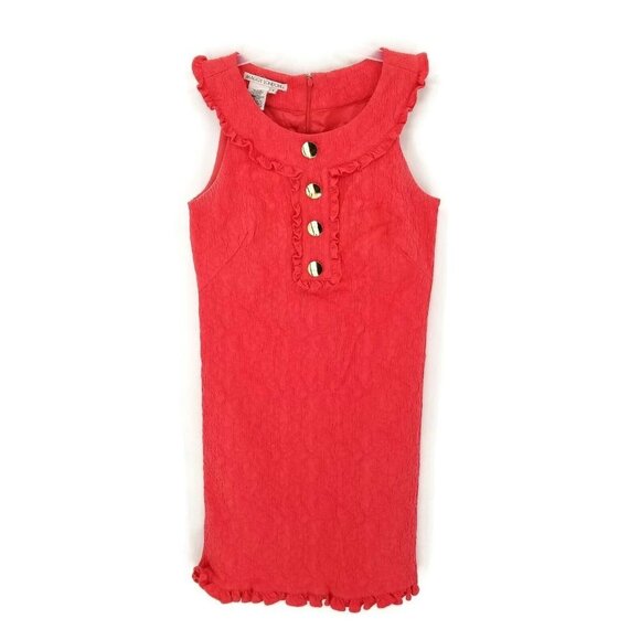 Maggy London Coral 1960s Style Sleeveless Zip Up Above Knee Dress Womens Sz 4 - Picture 1 of 5